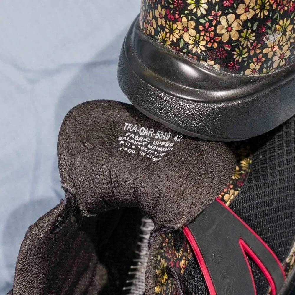Alegria Women's Comfort Shoes Black Floral Size 11 Slip-On‎ Lace-Up